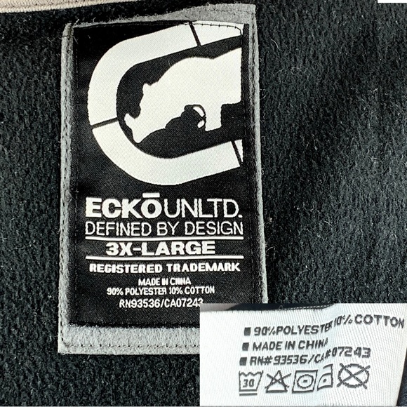 Ecko Unltd Echo Unlimited Black Zip Up Bomber Jacket size 3X - Picture 16 of 16